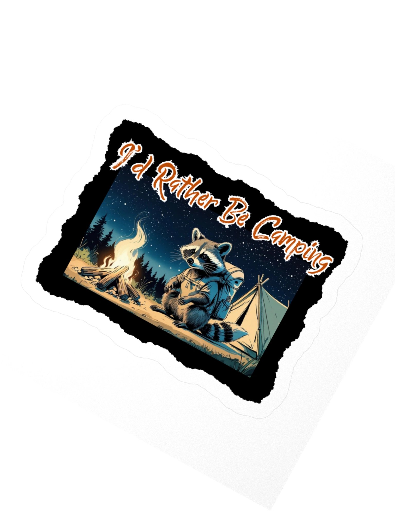 I'd Rather Be Camping Raccoon Sticker product image (6)
