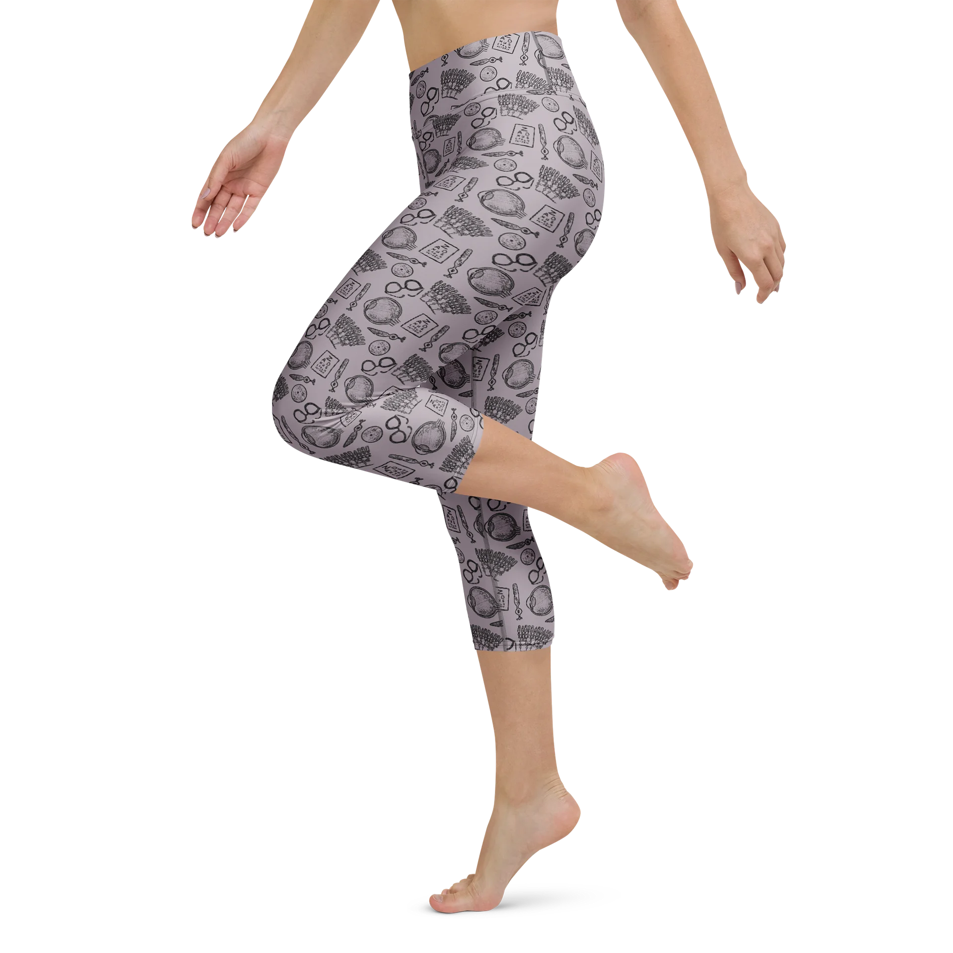 Ophthalmology Sketches High Waisted Capri Leggings product image (5)
