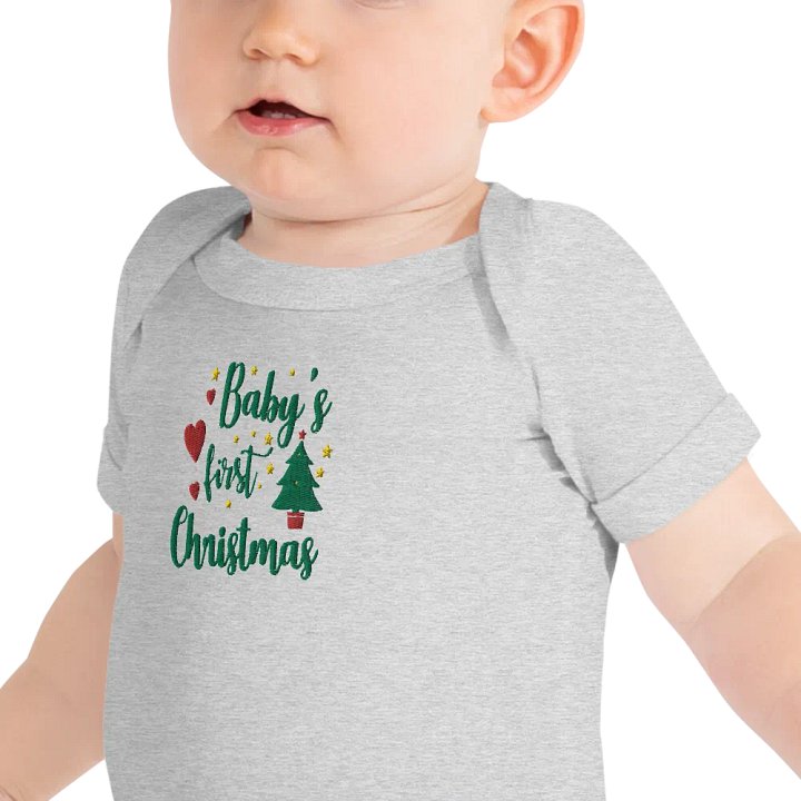 Baby's First Christmas Embroidered Onesie product image (5)