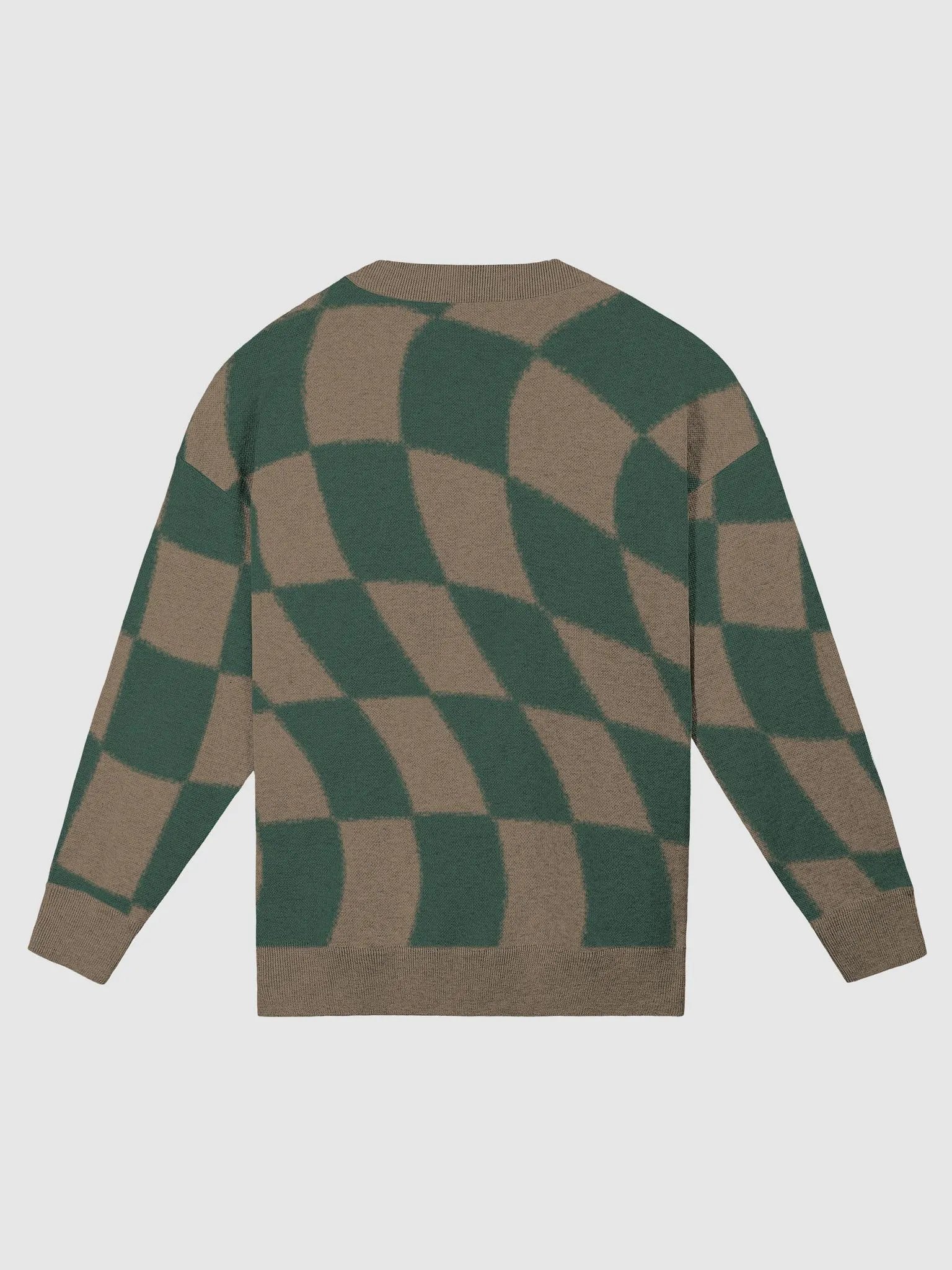 Pine Green Checkerboard Knit Sweater product image (2)