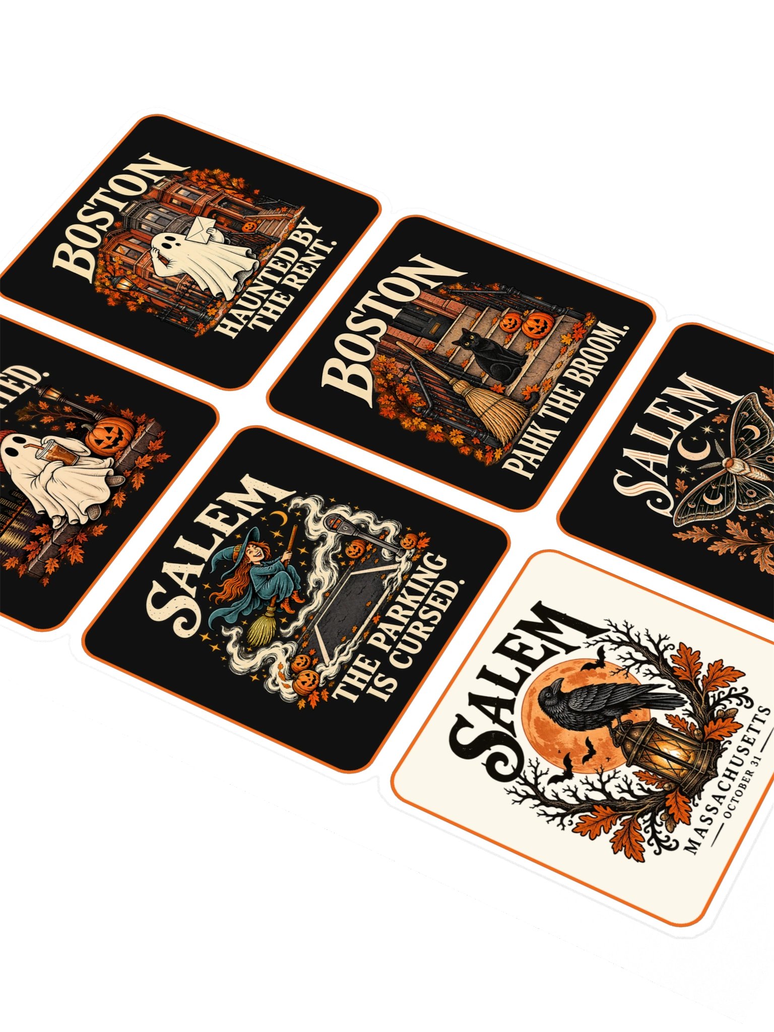 Boston & Salem Halloween Sticker Sheet product image (2)