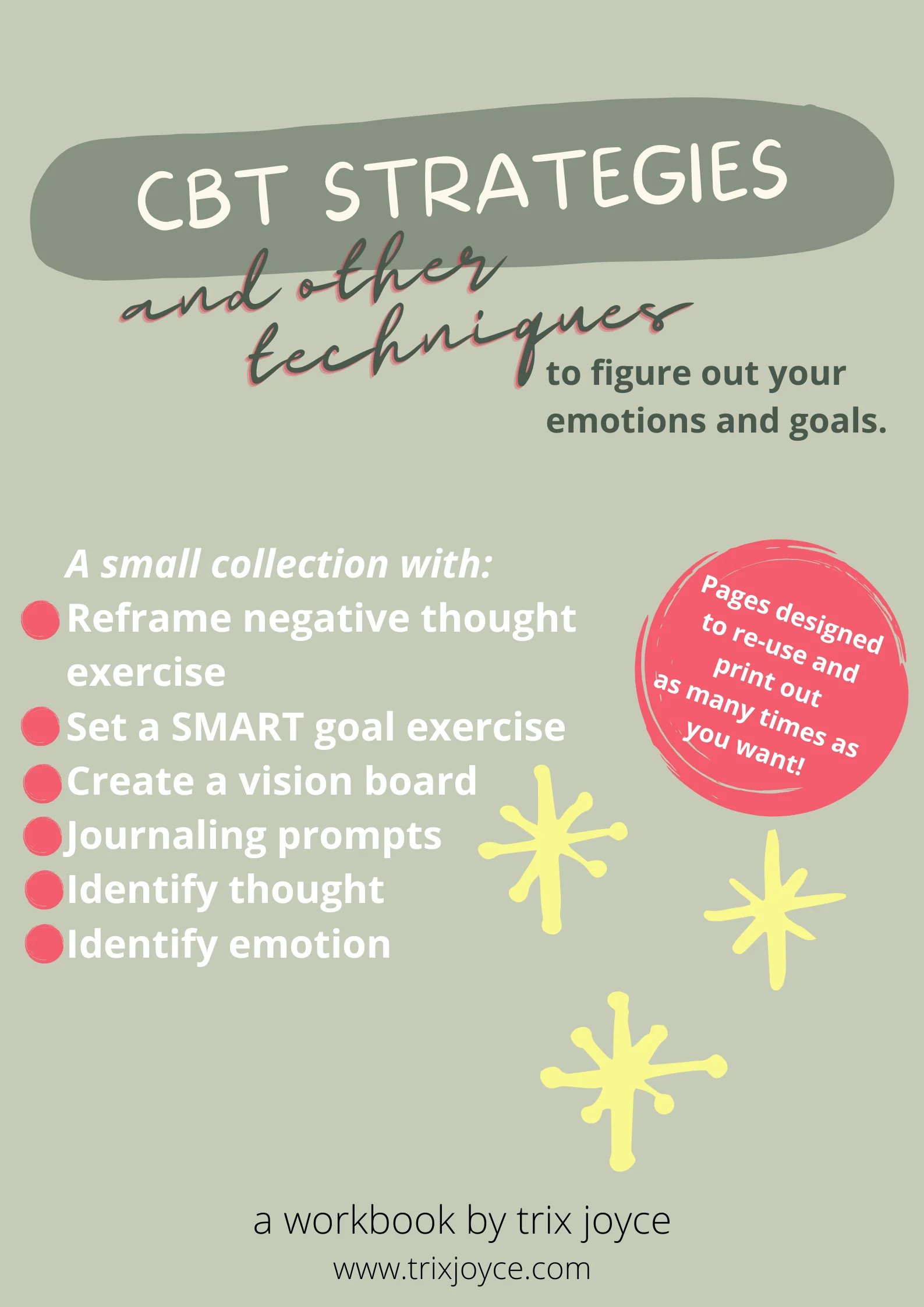 The Cognitive Behavioural Techniques Workbook (printable/download) product image (1)