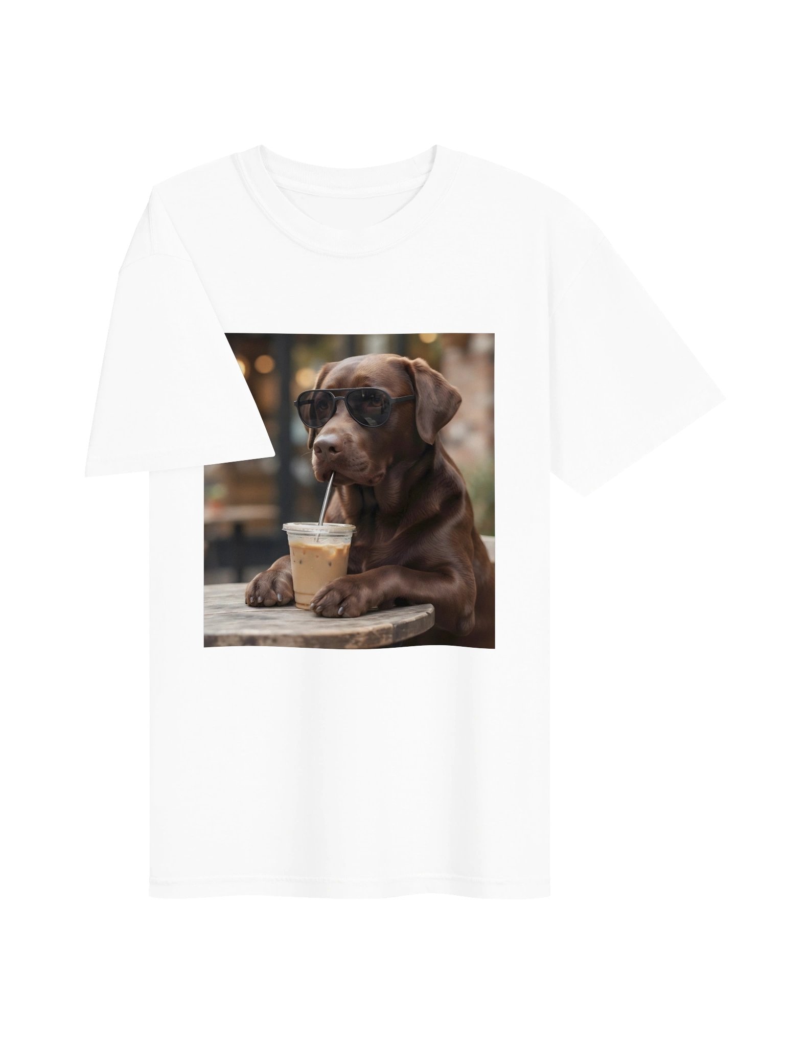 Chocolate Labrador T-Shirt | Cool Dog Wearing Sunglasses Shirt | Coffee Lover Dog Tee | Labrador Retriever Gift | Cute Dog Lover Shirt product image (5)