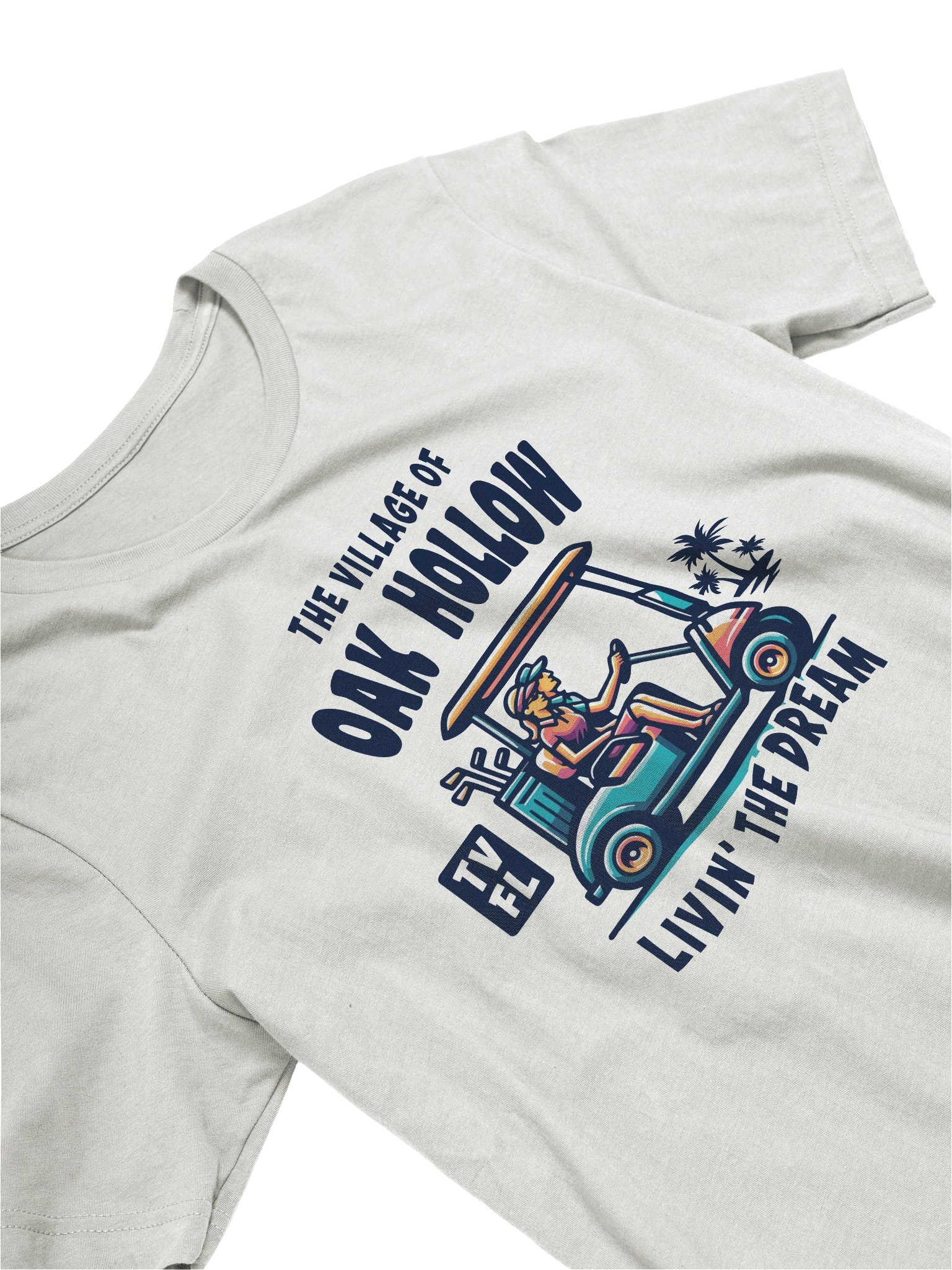 The Village of Oak Hollow TV FL Golf Cart Design T-Shirt product image (20)