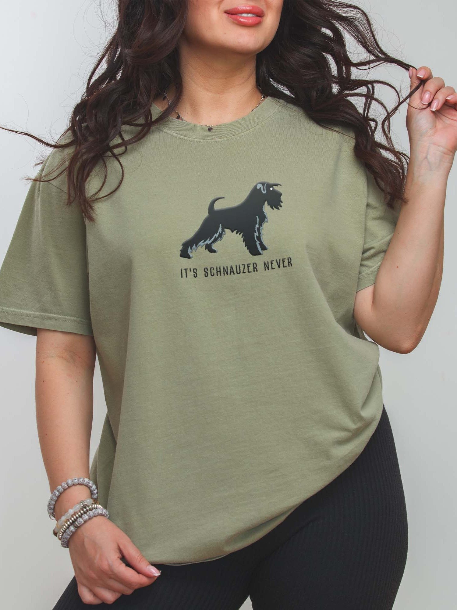 It's Schnauzer Never T-Shirt(Embroidered) of a Miniature Schnauzer(Black) product image (2)
