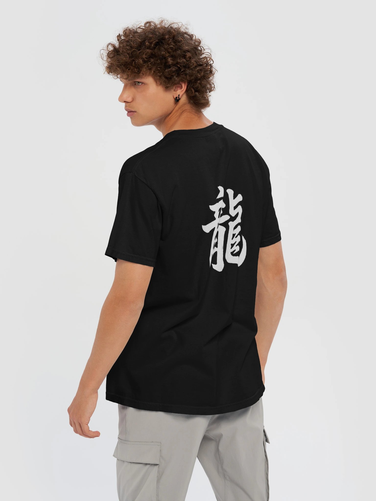 Dragon Omen Kanji Art from a Fallen Sengoku Battlefield - T-Shirt - Dark Body - Back Print product image (8)