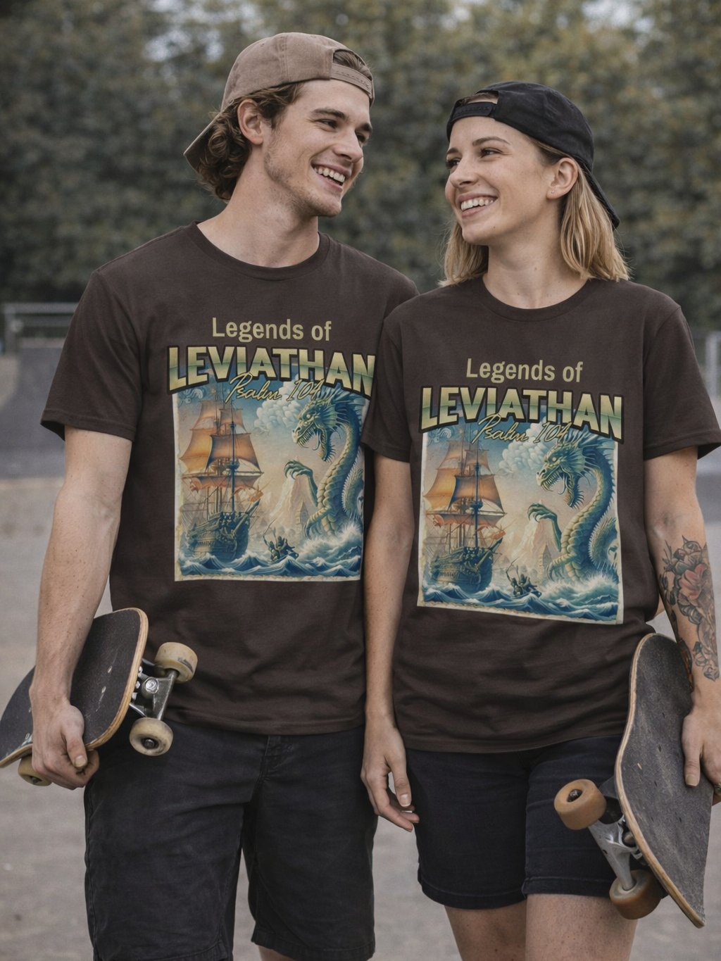 Legends of Leviathan T-Shirt, Sea Serpent, Bible Dragon Monster of the Sea Bible Verse Tee product image (43)