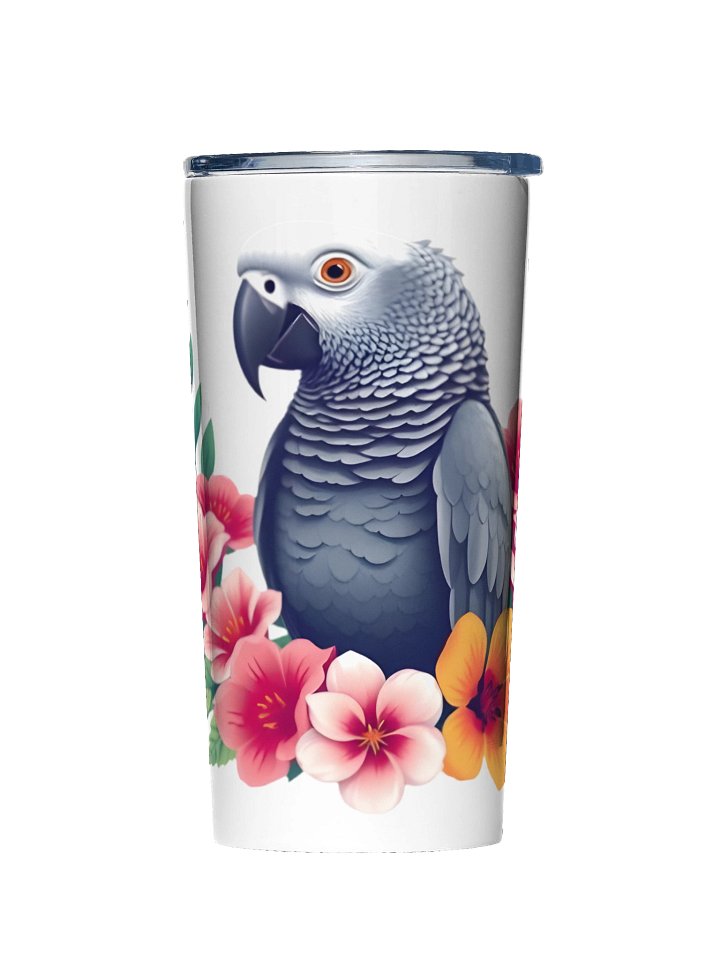 Floral African Grey 20oz Stainless Steel Tumbler product image (1)