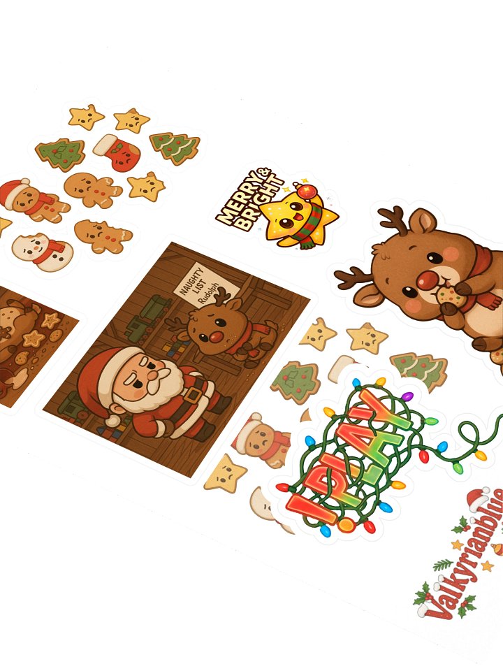 Rudolph the Cute Fat -Ass Reindeer Sticker sheet Sticker Sheet product image (2)
