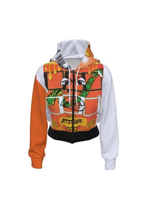 HERS ATTITUDE WOMENS CROP HOODIE product image (1)