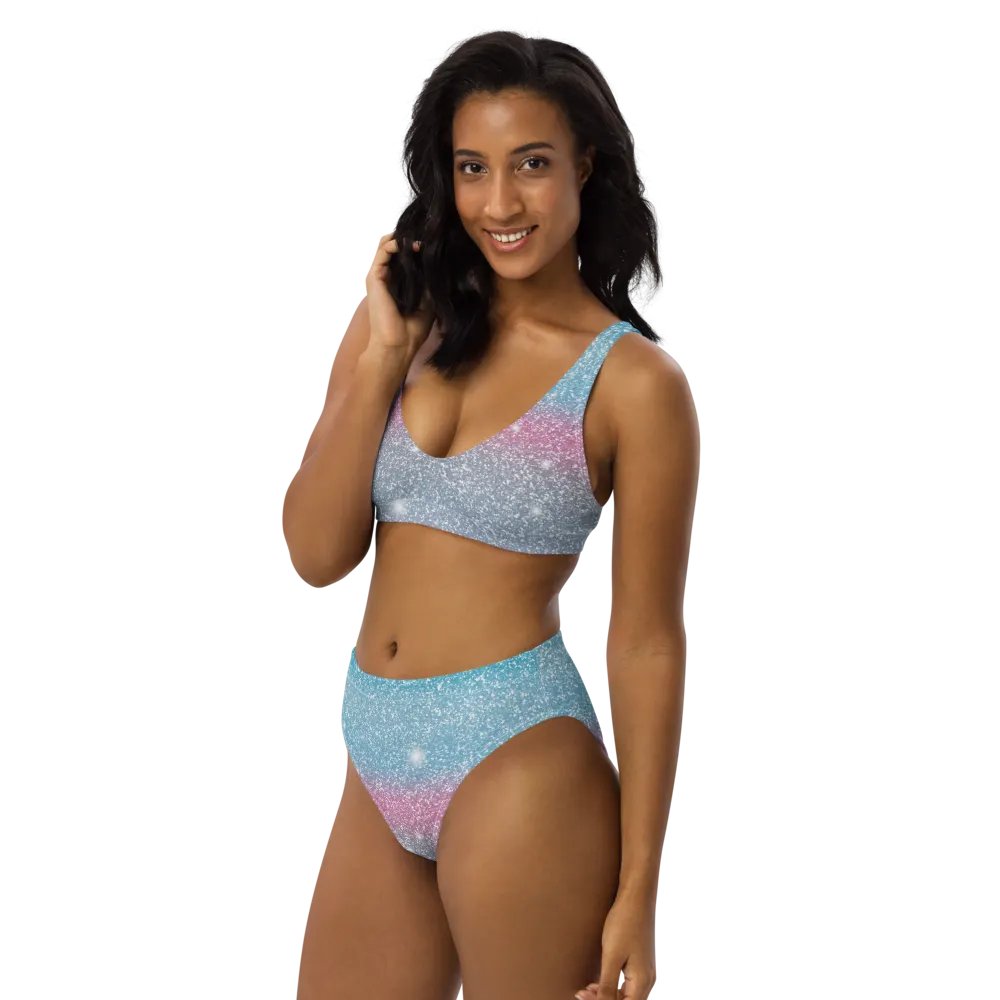 Glitter Unicorn Texture Design High Waisted Bikini (4) product image (10)