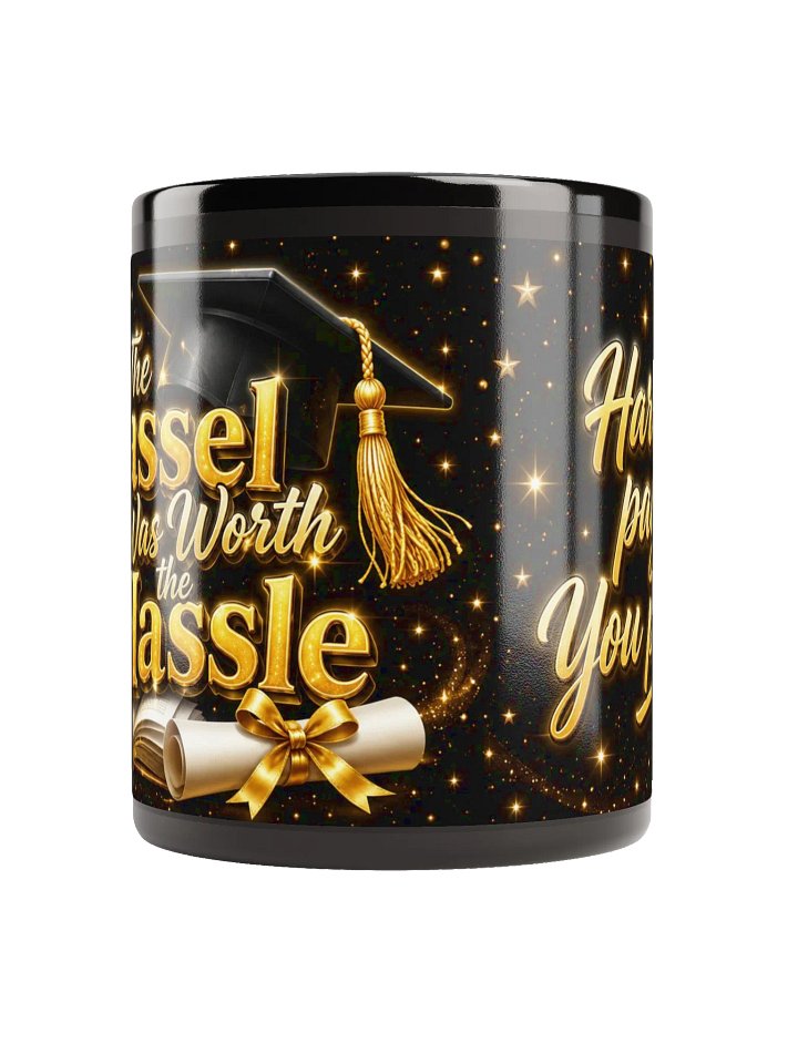 The Tassel Was Worth the Hassle — Black Glossy Graduation Mug product image (2)
