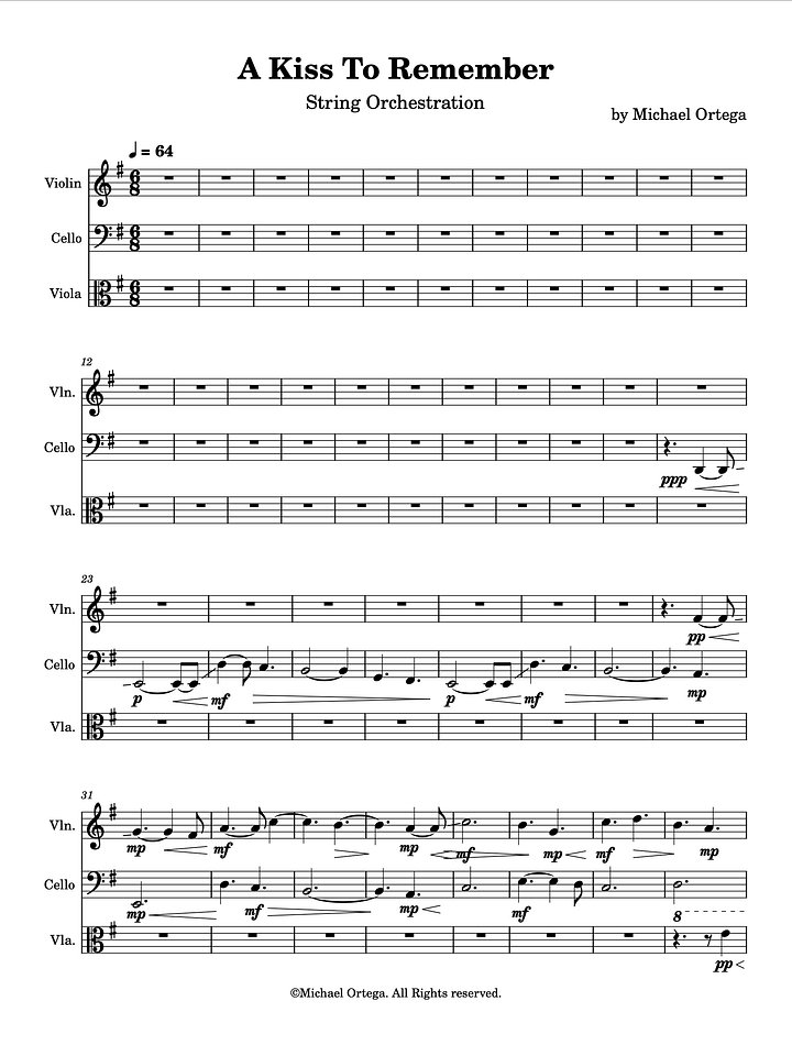 A Kiss To Remember (Piano Score) product image (2)