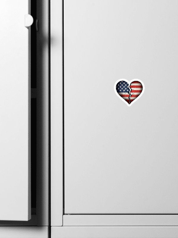 Our Broken USA Broken Heart Vinyl Decal – Die Cut | Political Statement Sticker for Car, Laptop & Window product image (2)