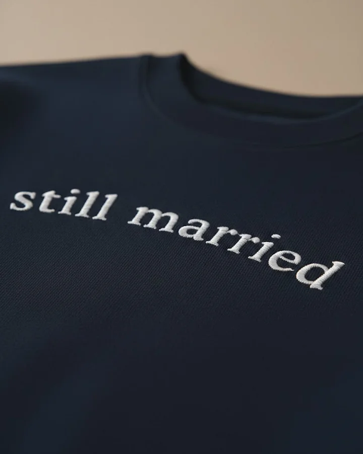 still married | Embroidered Varsity Sweatshirt - Funny Marriage Humor & Sarcastic Wife Gift product image (2)