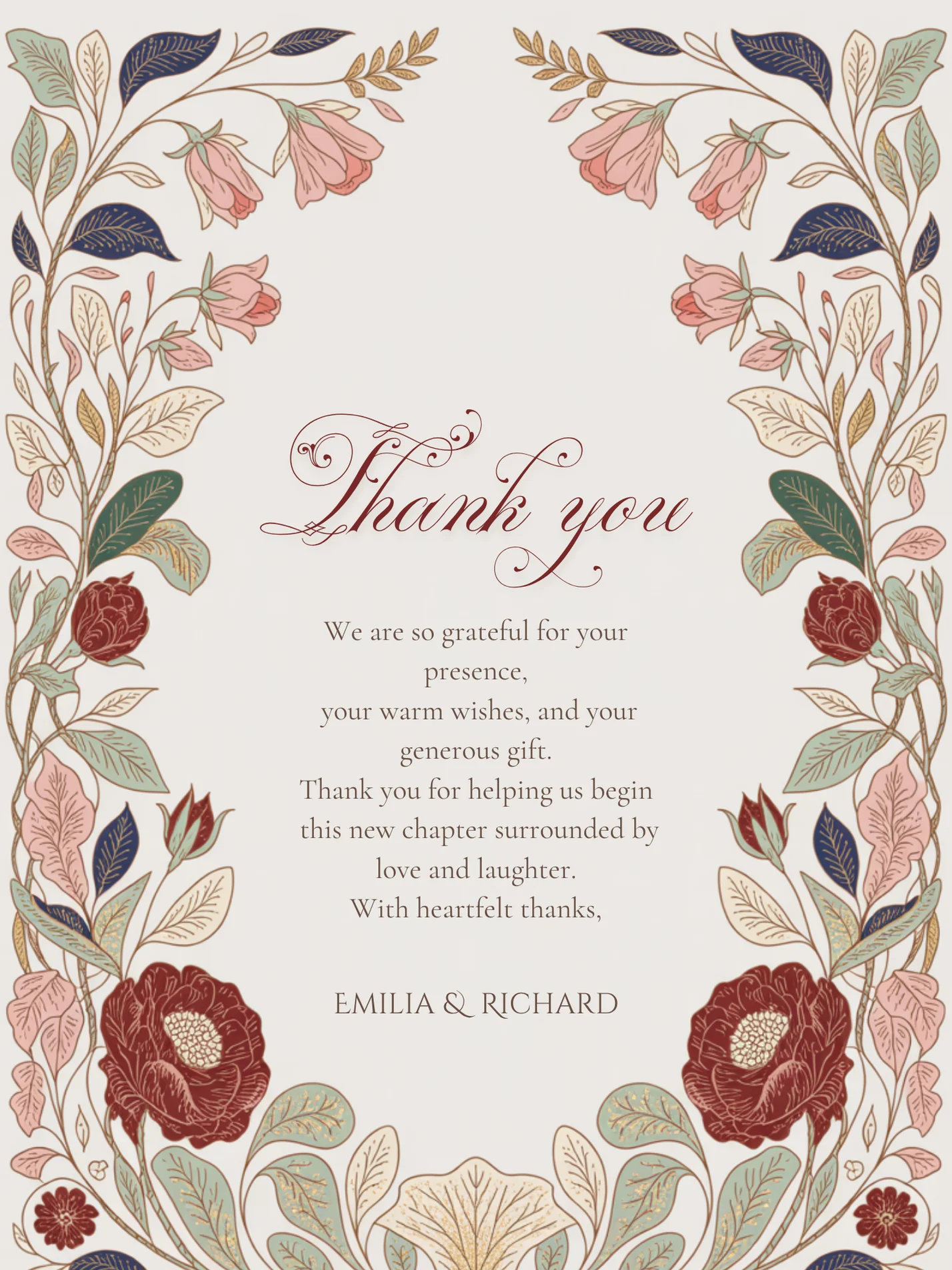 Editable Vintage Wedding Invitations | Edit in Canva | Instant Download Template | William Morris Inspired Floral product image (6)