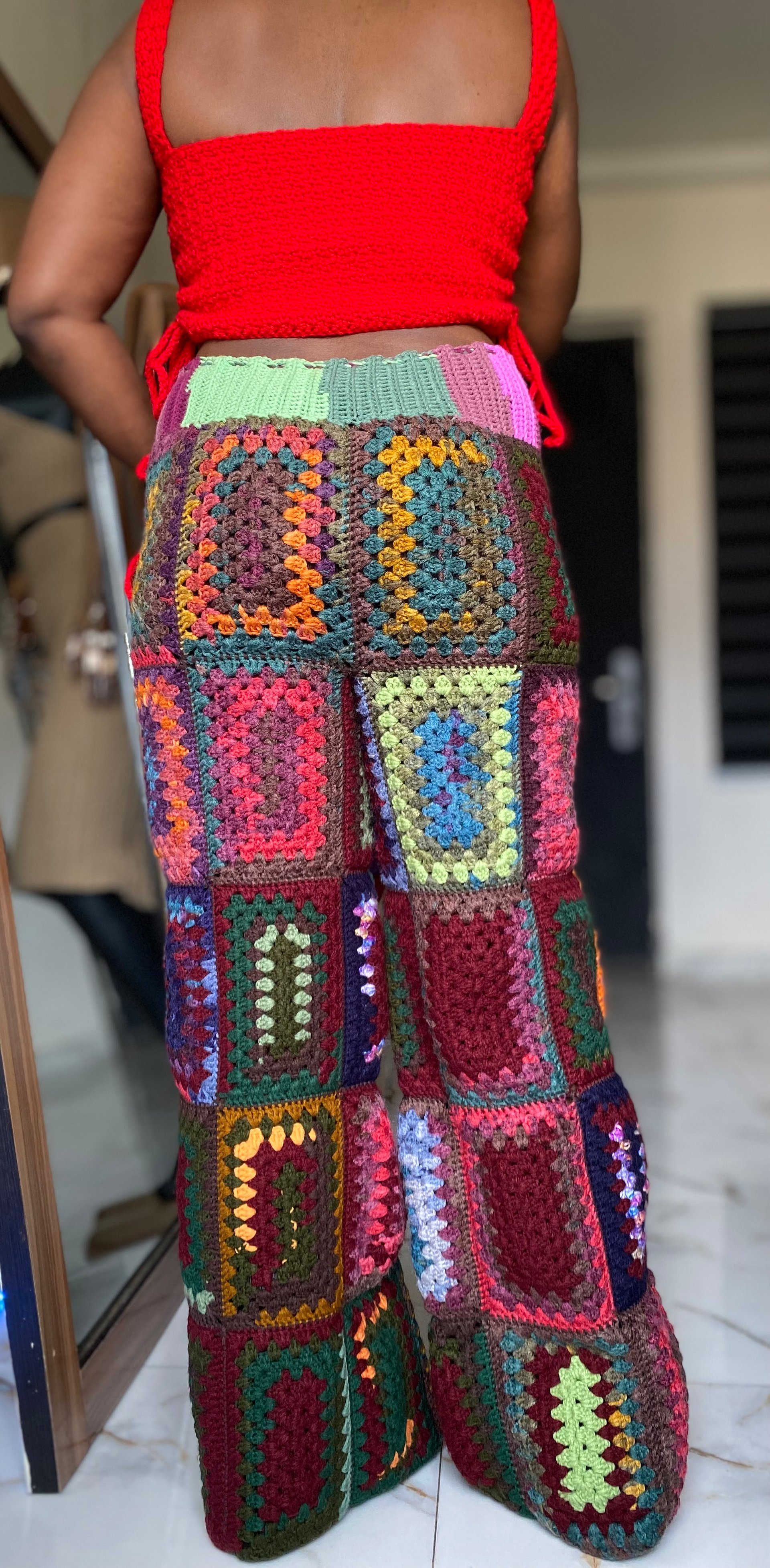 Boho Granny Rectangle Crochet Pants product image (4)