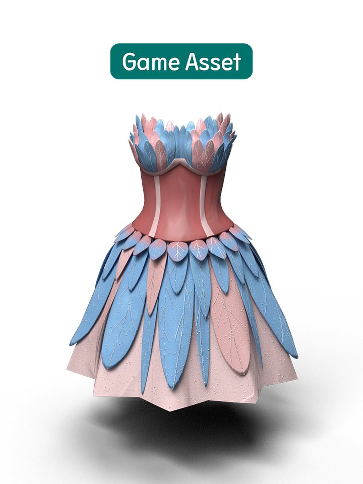 Swan Lake Dress, Fbx and Obj product image (1)