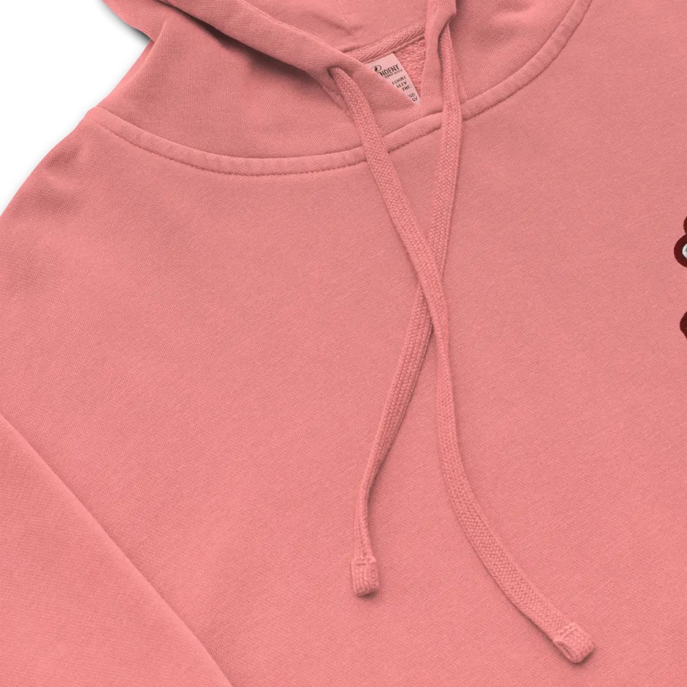 BUSY-BRAINED (L.C. maroon bubble design 2) embroidered pigment hoodie product image (8)