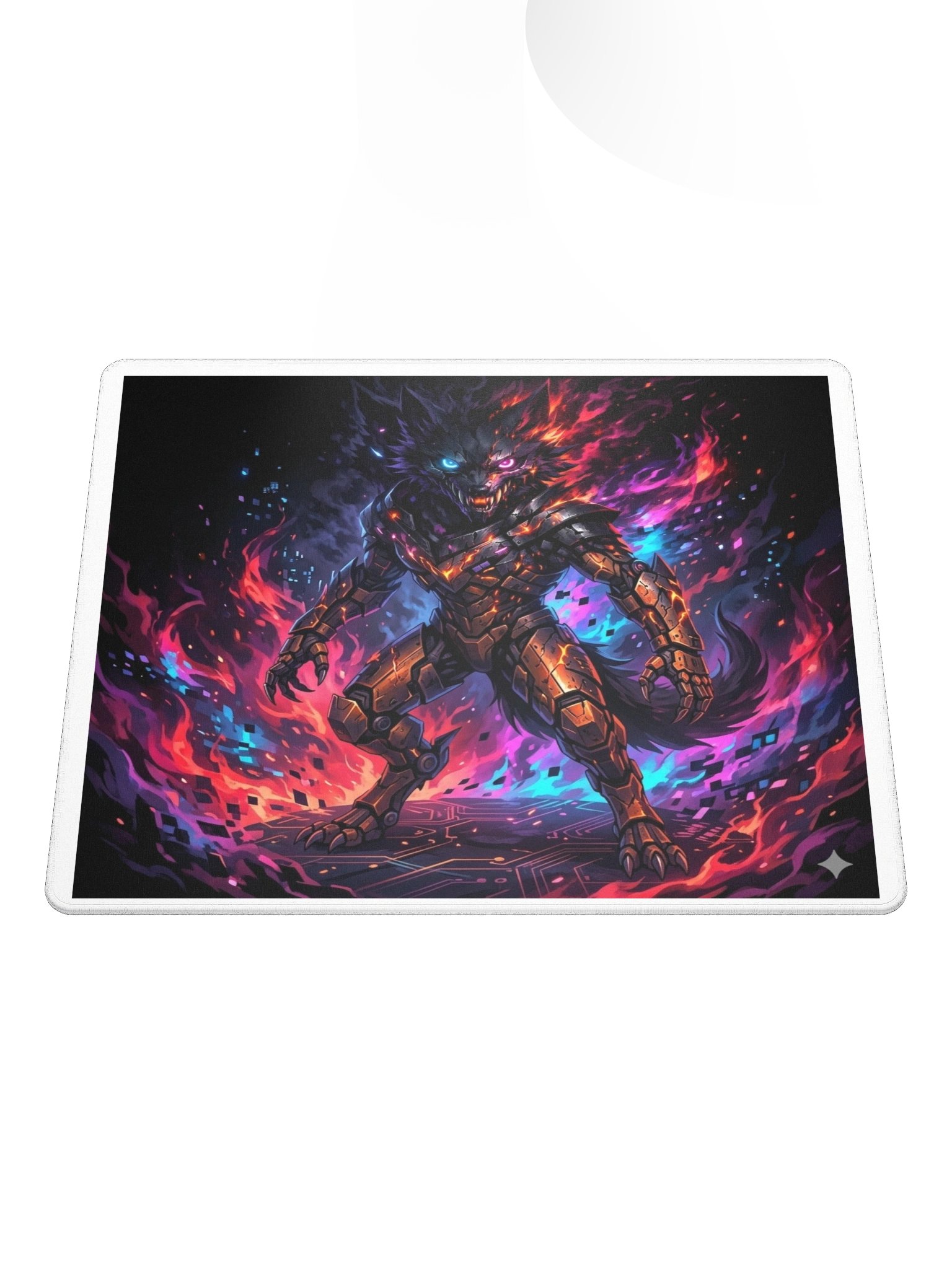 Cyber-Wolf "Neon Rage" Gaming Mausmatte product image (1)