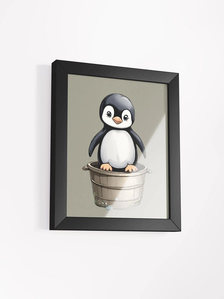 Cheerful Penguin Bucket Framed Poster product image (19)