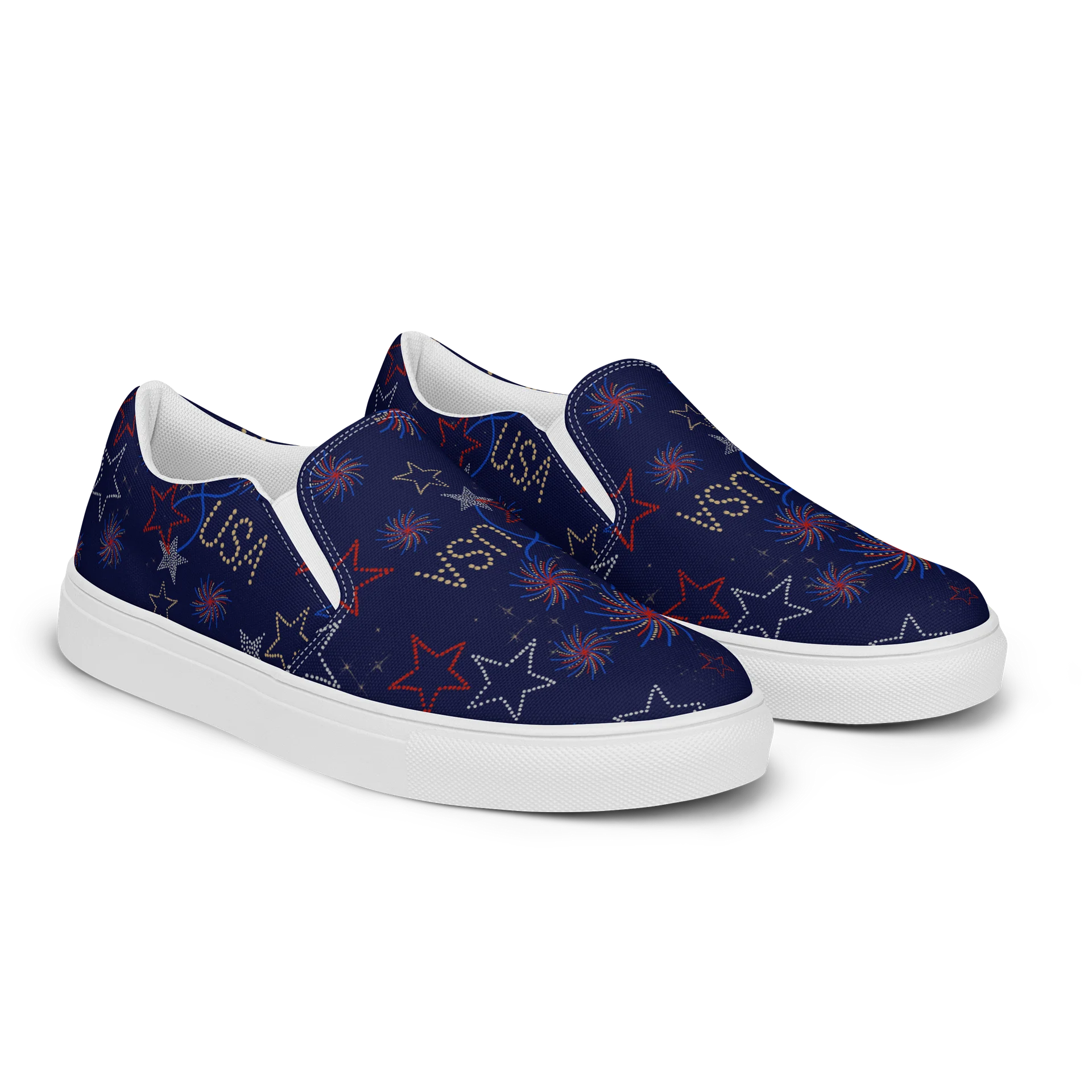 Patriotic Fireworks – Men's Slip-On Canvas Shoes product image (3)
