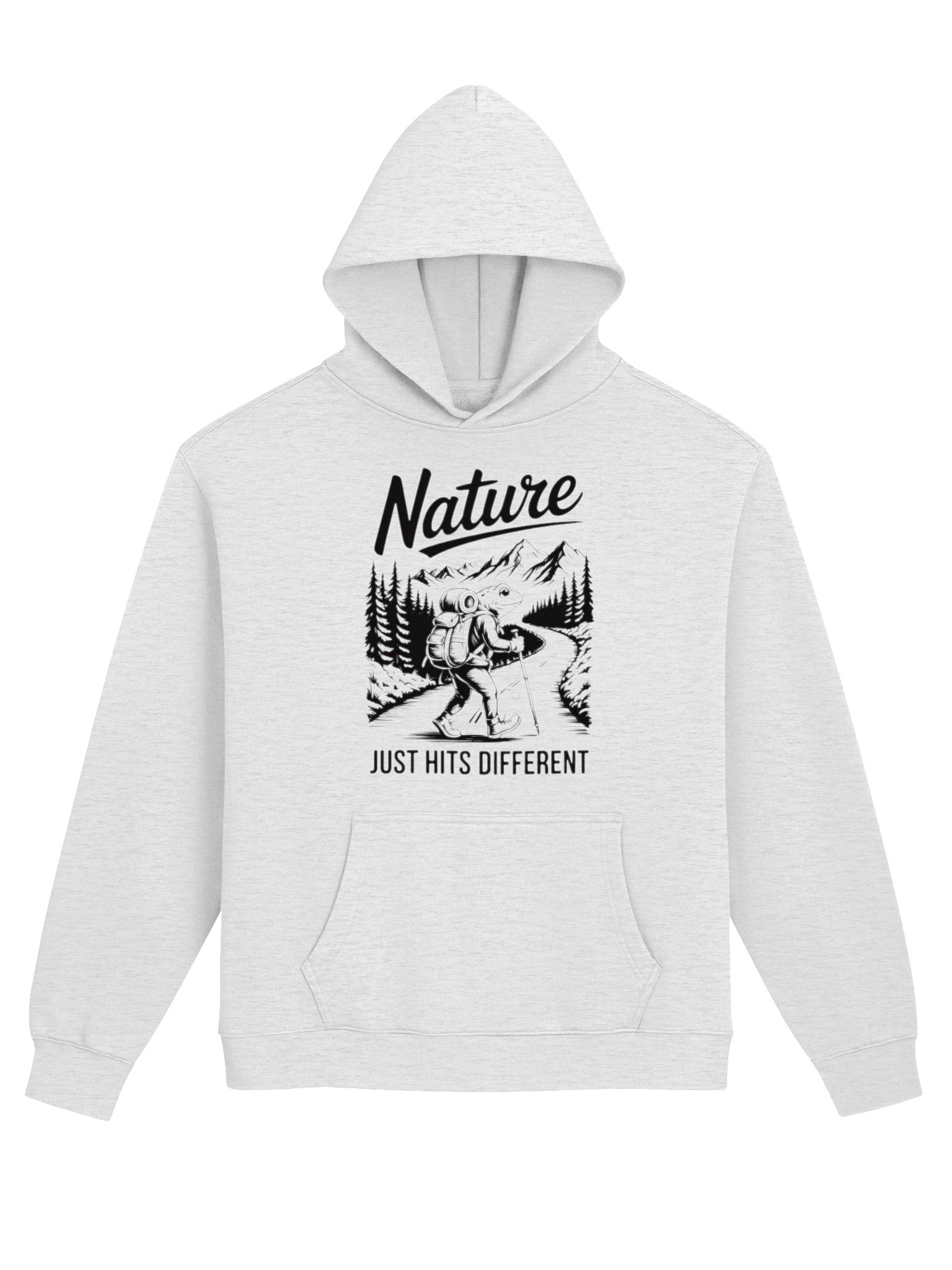 Nature — Just Hits Different: Vintage Frog Hiker Engraving product image (1)