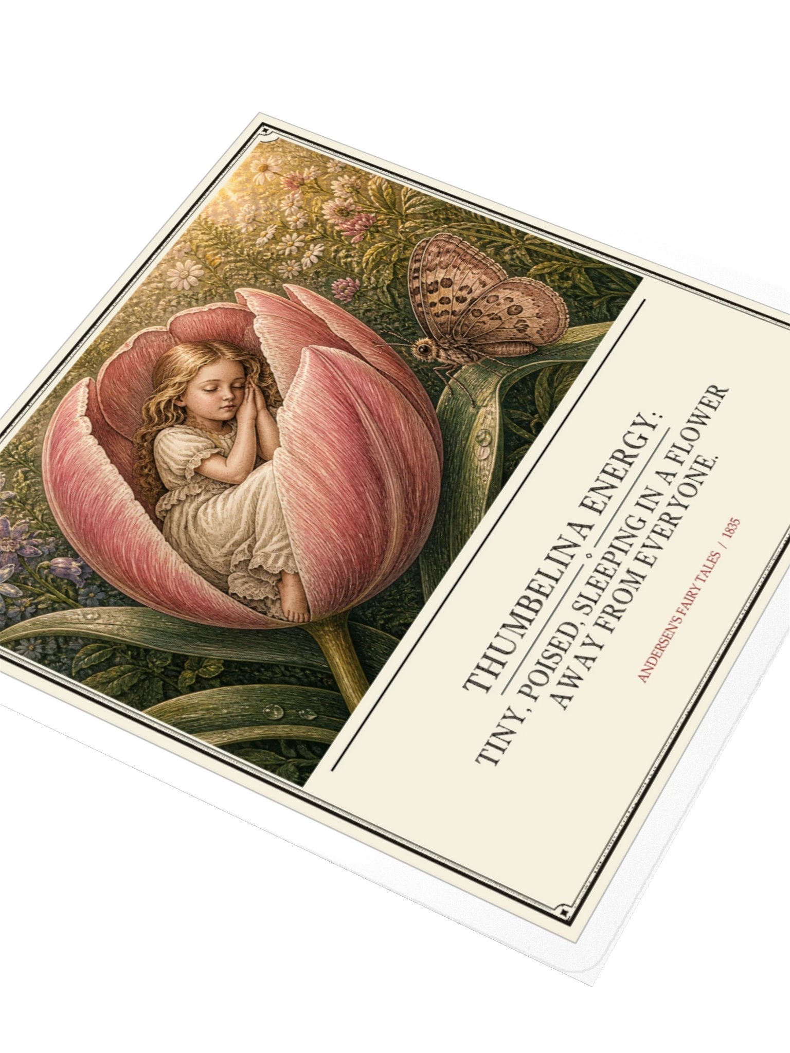 Thumbelina Energy Tiny Poised Sleeping Flower Away -- Andersens Fairy Tales Sticker product image (3)