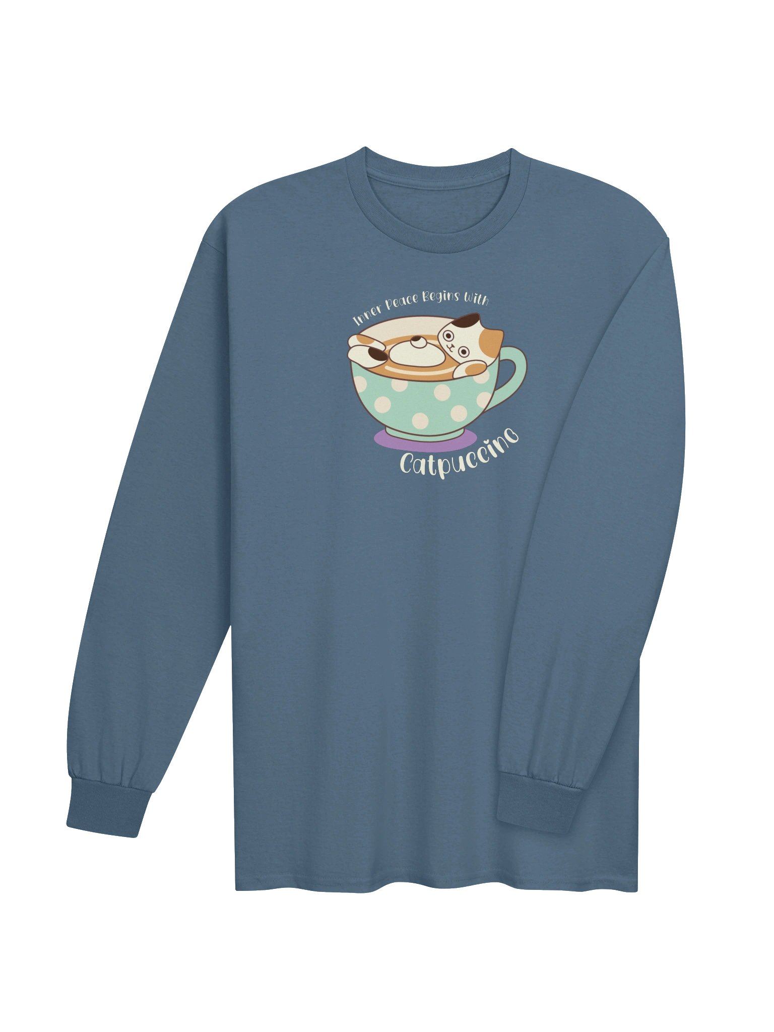 Catpuccino Cat - Unisex Adult Long Sleeve T-shirt product image (3)