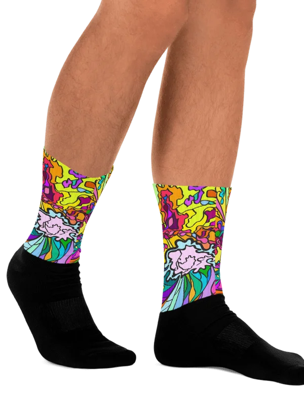 Stained Glass Splendor Sublimated Socks - Wave at Sunset product image (3)