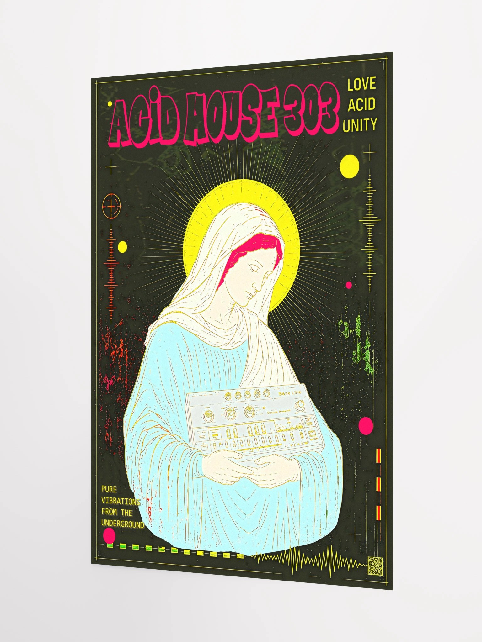 ACID HOUSE 303 PURE VIBRATIONS FROM THE UNDERGROUND, by Frank Fonik, Techno EDM Matte Paper Poster product image (2)
