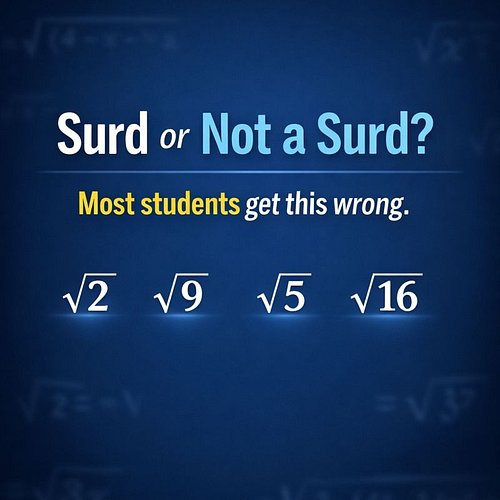 Most students get at least one of these wrong 👀

Which of these are surds?

👇 Comment the letters only:
A) √2
B) √9
C) √5
D) ...