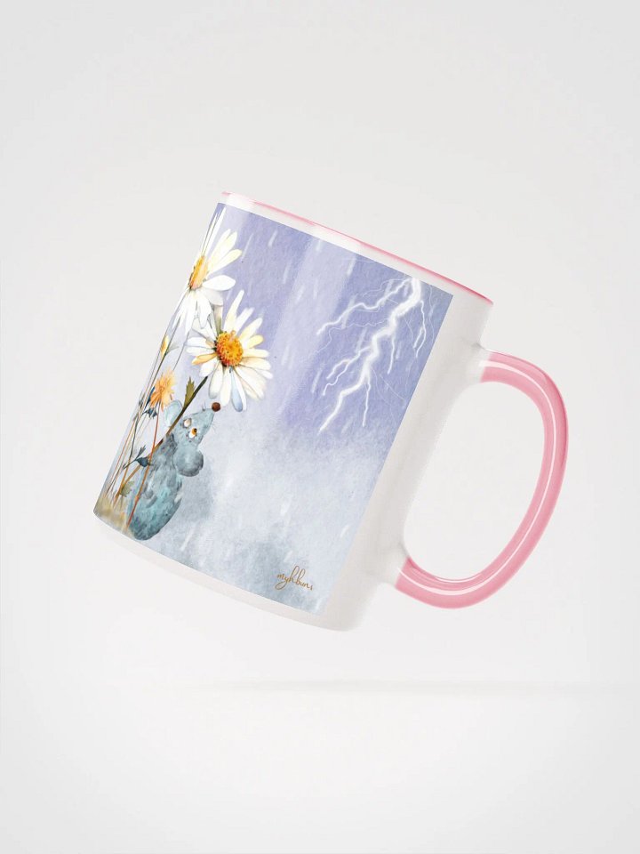 Passing Clouds: Weathering the Storm Ceramic Mug | 11oz & 15oz Nature-Inspired Coffee Mug | Whimsical Mouse & Cat Design product image (2)