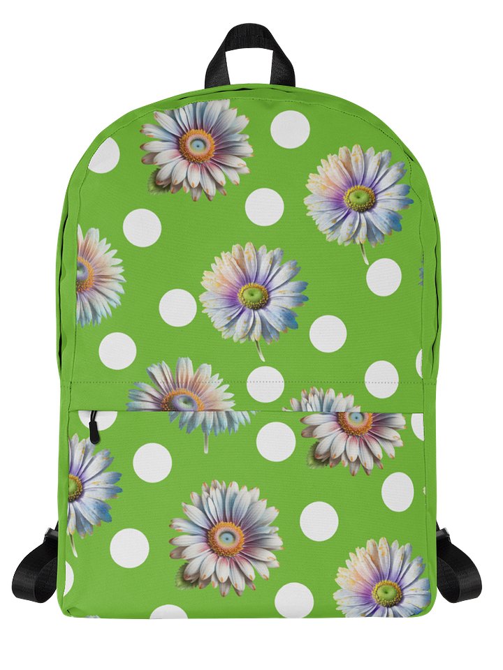 Lime Green Daisy & Dots Backpack product image (1)
