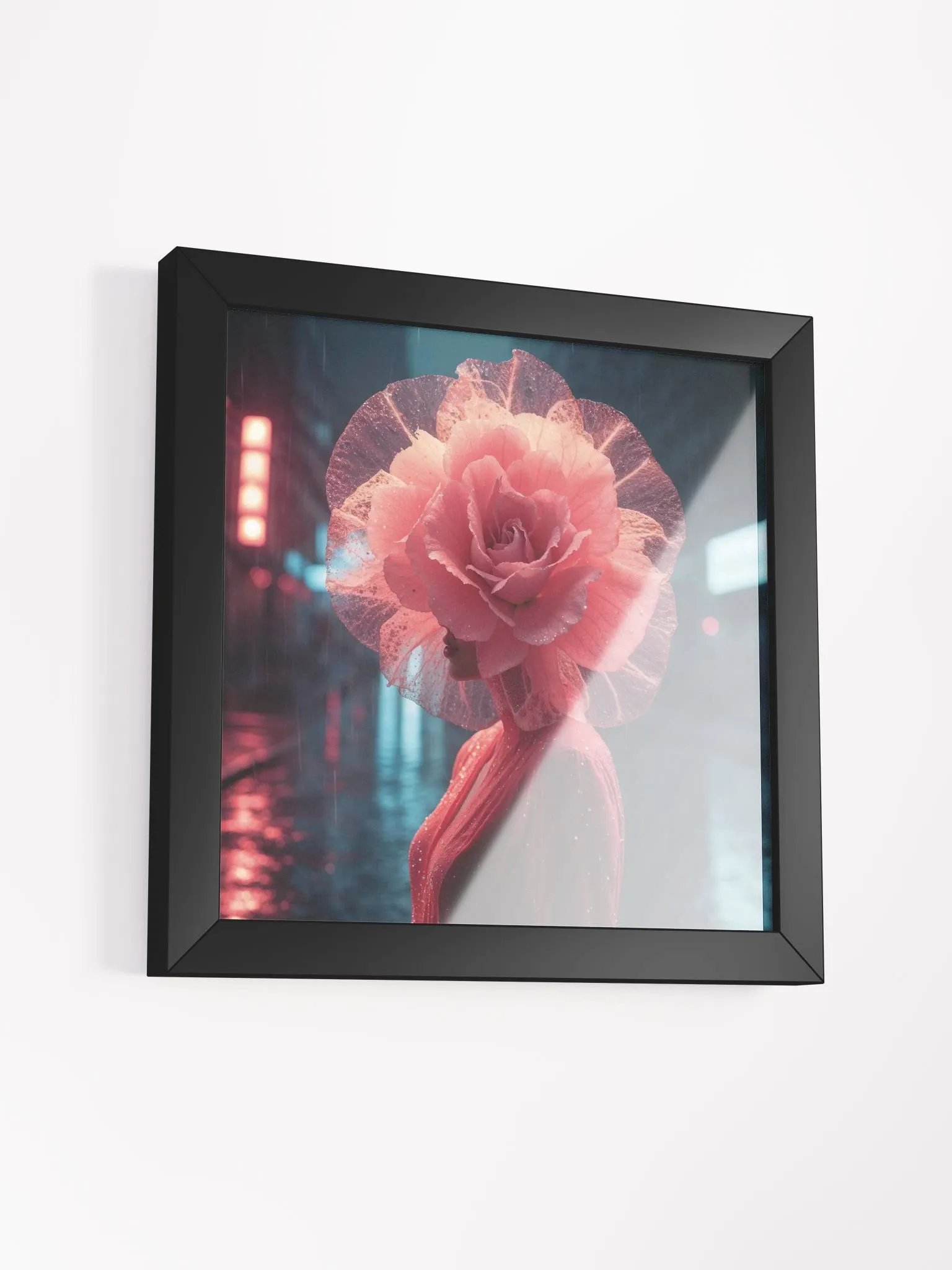 Neon Rose Framed Print product image (30)
