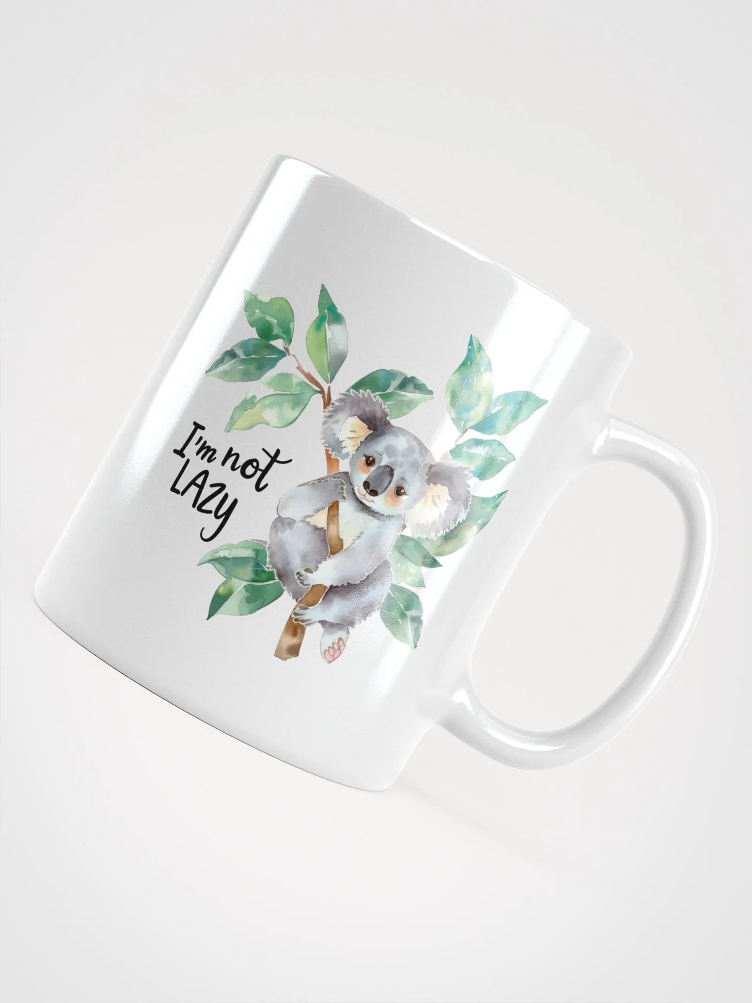 Not Lazy Koala White Glossy Mug product image (6)