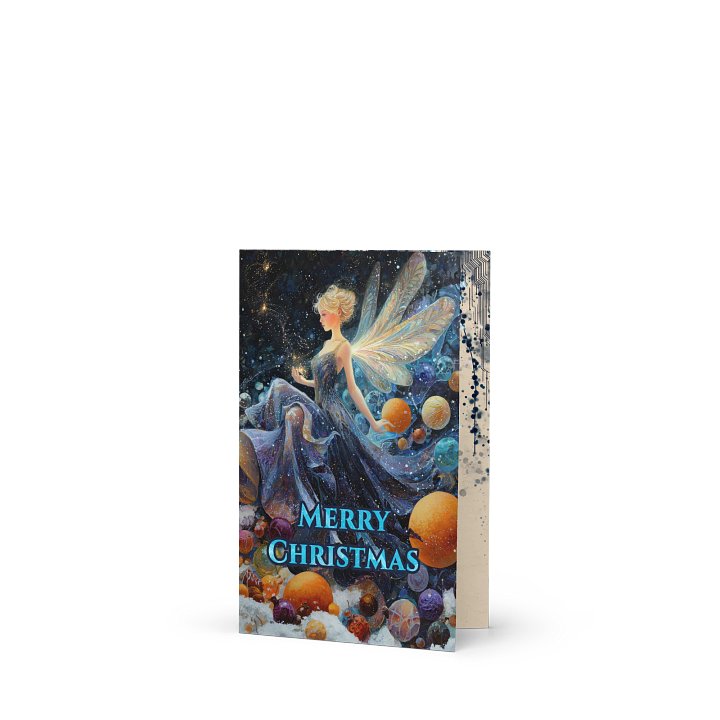 Celestial Fairy Christmas Card: Whimsical Holiday Art product image (1)