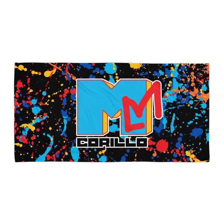 Retro Music Beach Towel - Blue product image (1)