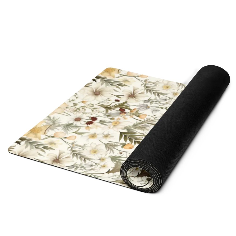White Floral Yoga Mat by Treasure Pie product image (11)
