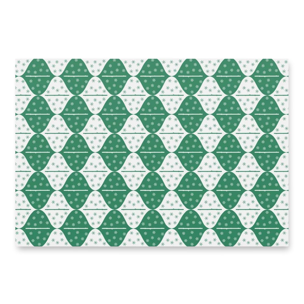Flutes and Snowflakes - C Flute - Green Gift Wrap Paper Sheets product image (5)