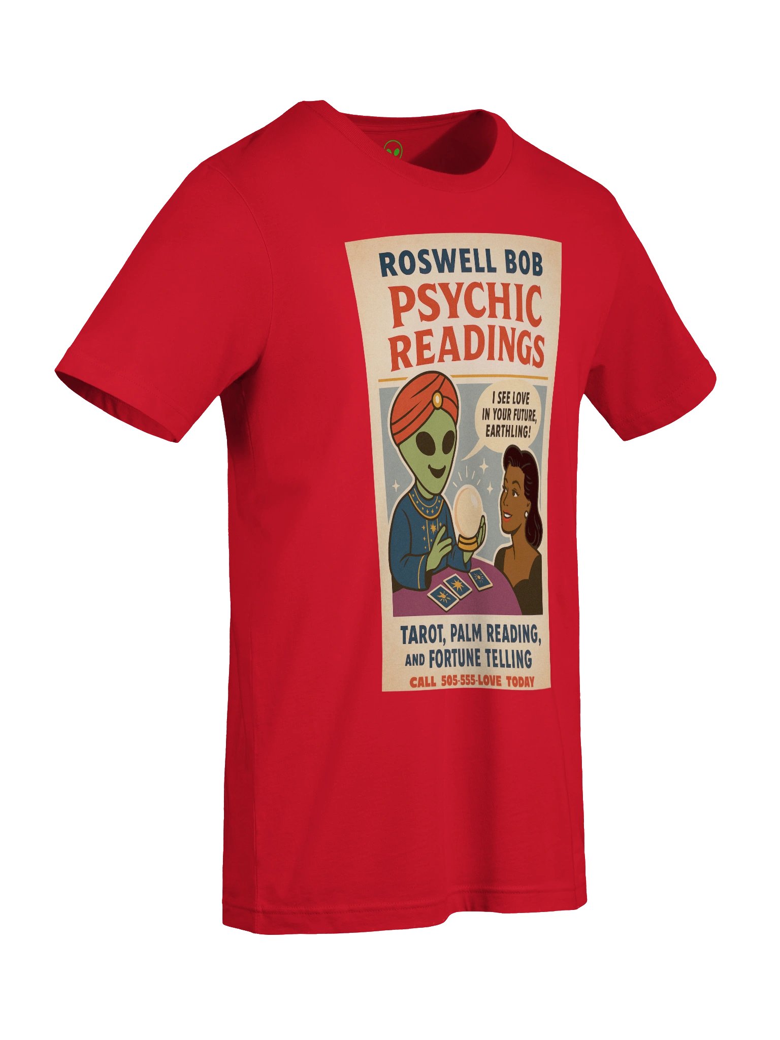 Psychic Readings Brunette Woman Roswell Aliens 1950's Retro Concert Tee Fit Unisex T-Shirt product image (45)