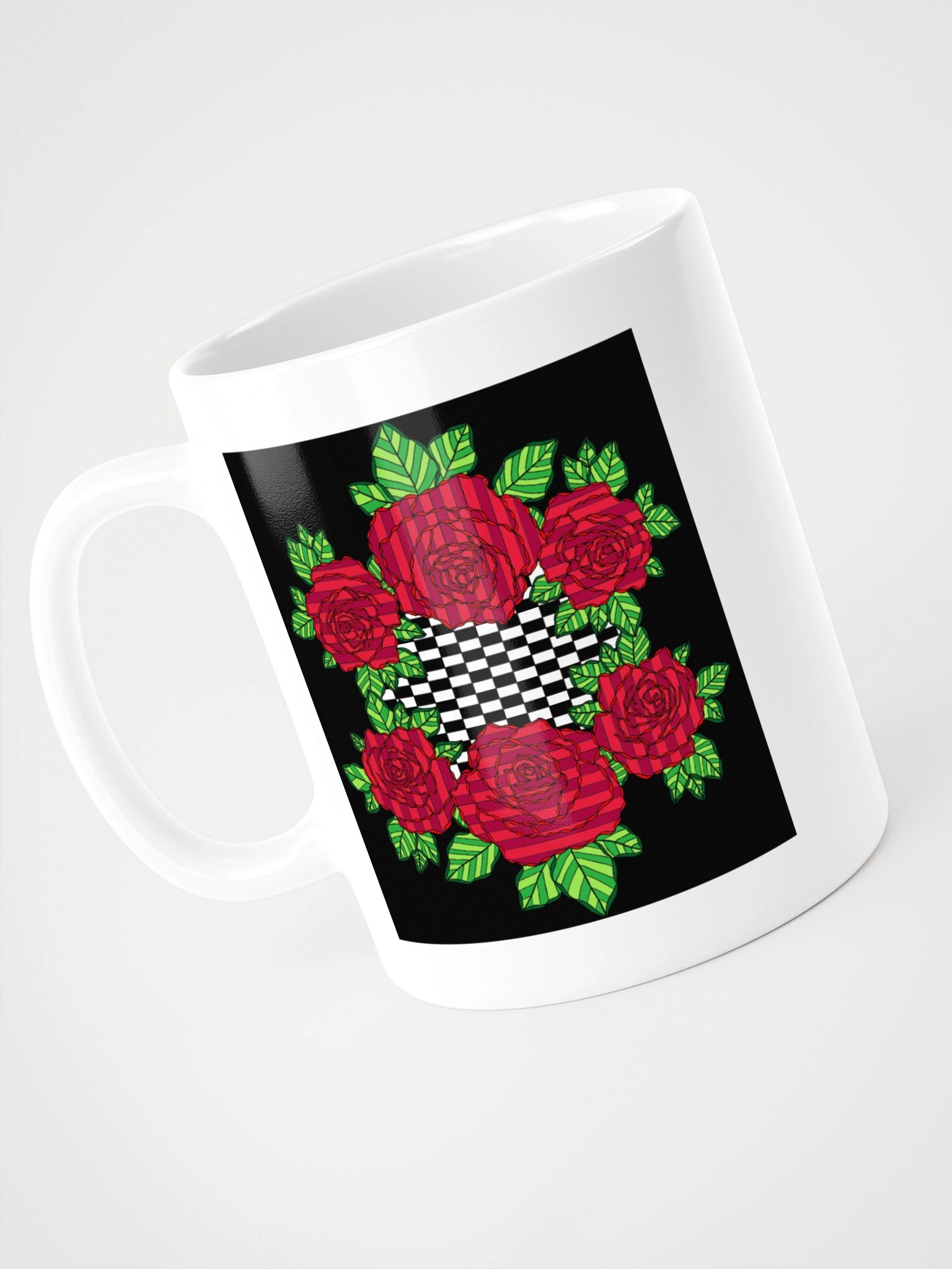 White Glossy Mug (Rose-Black) product image (5)