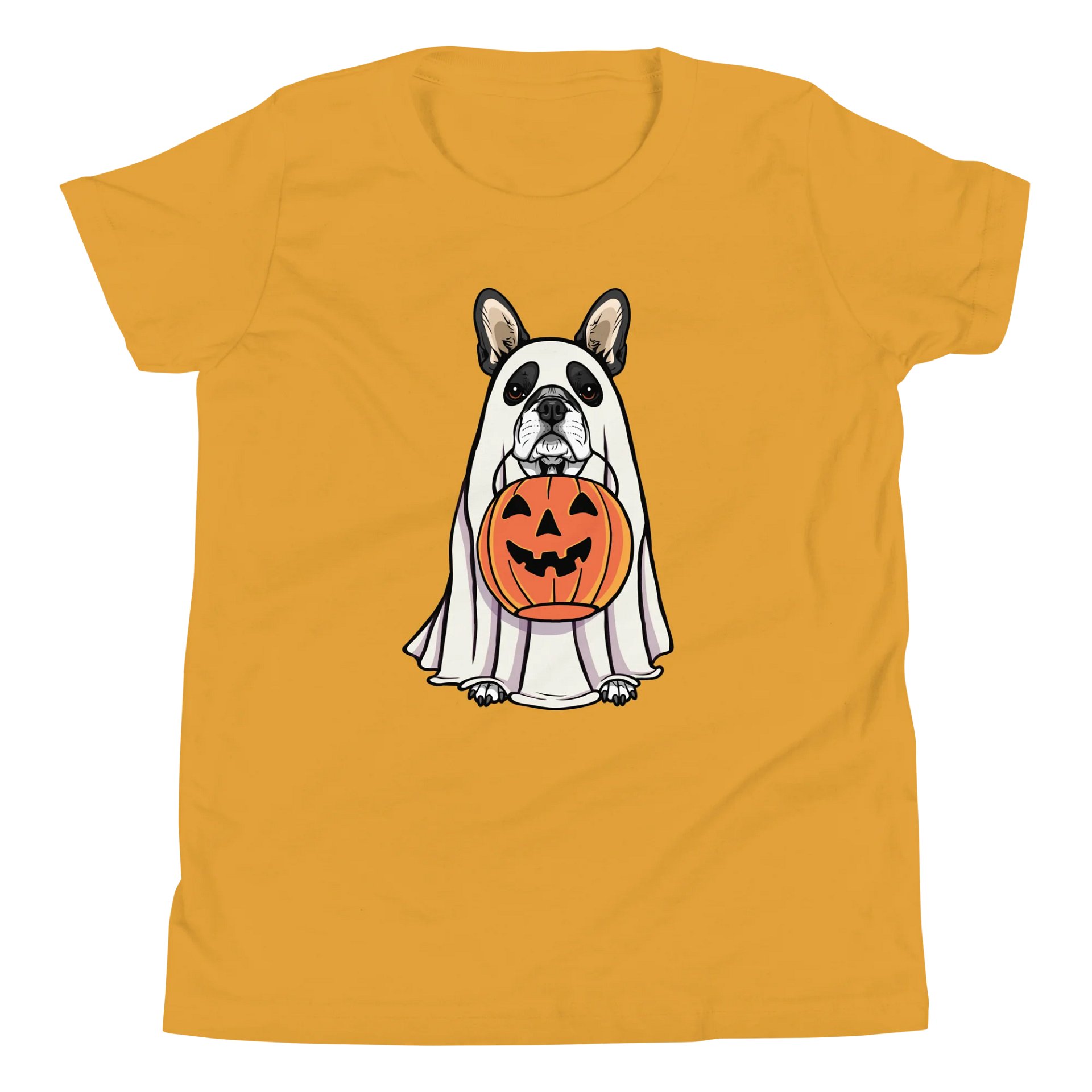 Halloween Boston Terrier(Black & White) Youth T-Shirt product image (5)