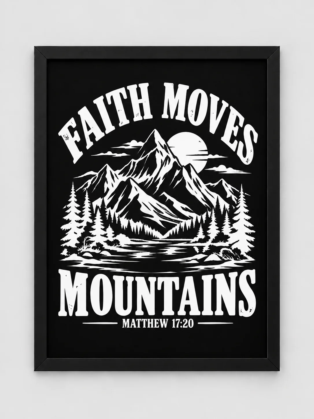 Faith Moves Mountains PNG | Christian T-Shirt Design | Matthew 17:20 product image (3)