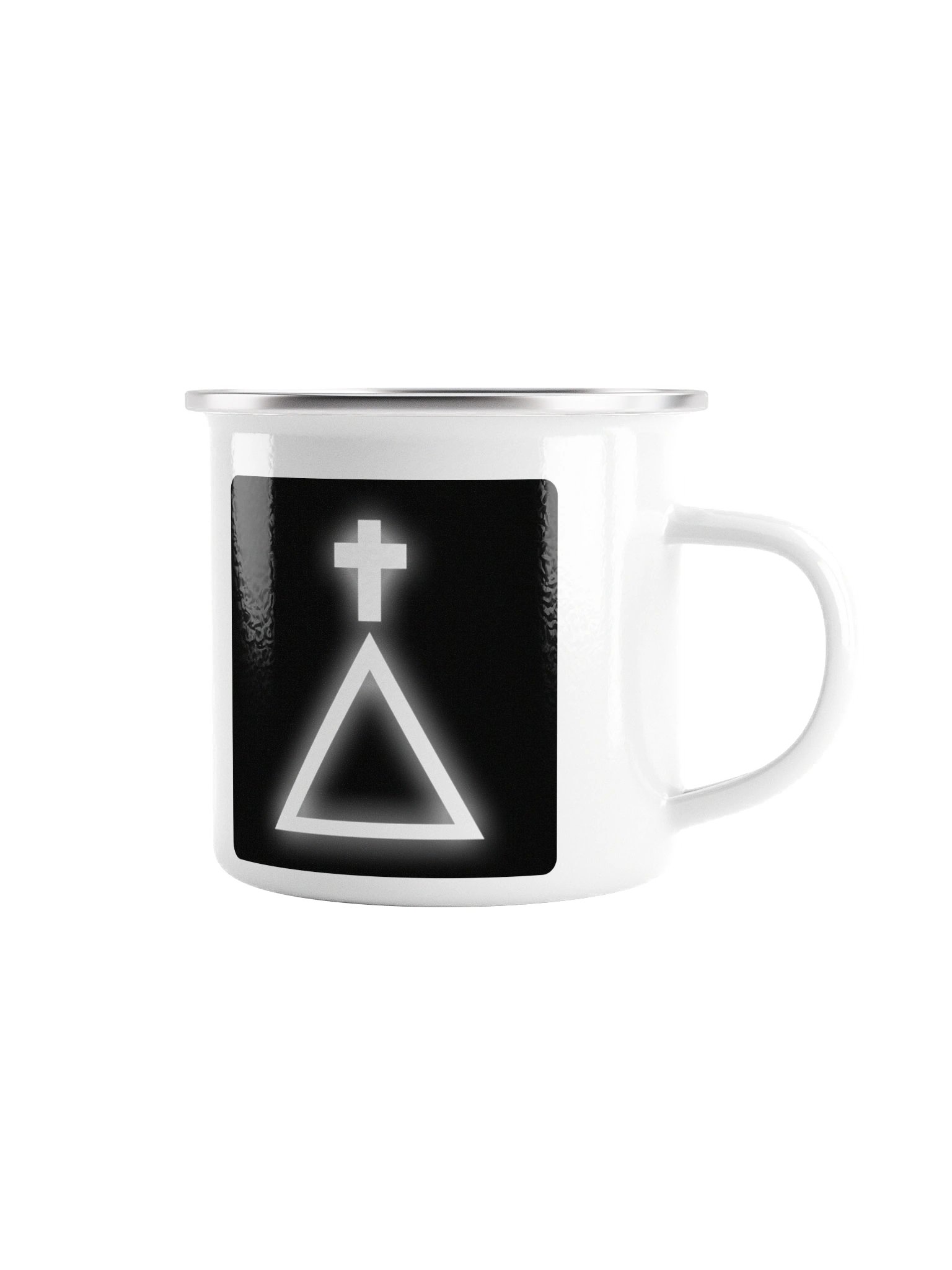 Golden Dawn Cross and Triangle White Enamel Mug product image (1)