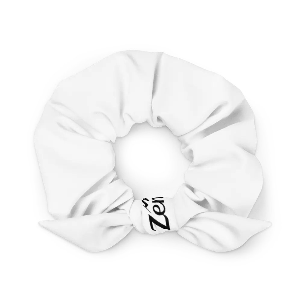 Zenith White Print Scrunchie - Eco-Friendly All-Over Design product image (3)