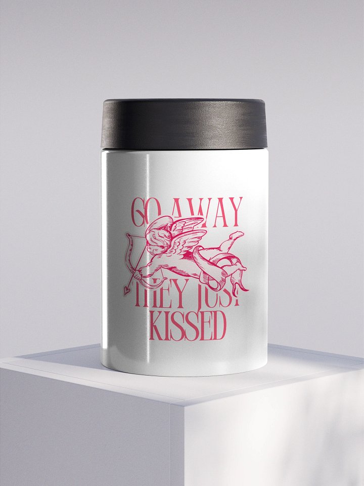 go away, they just kissed cupid koozie product image (1)