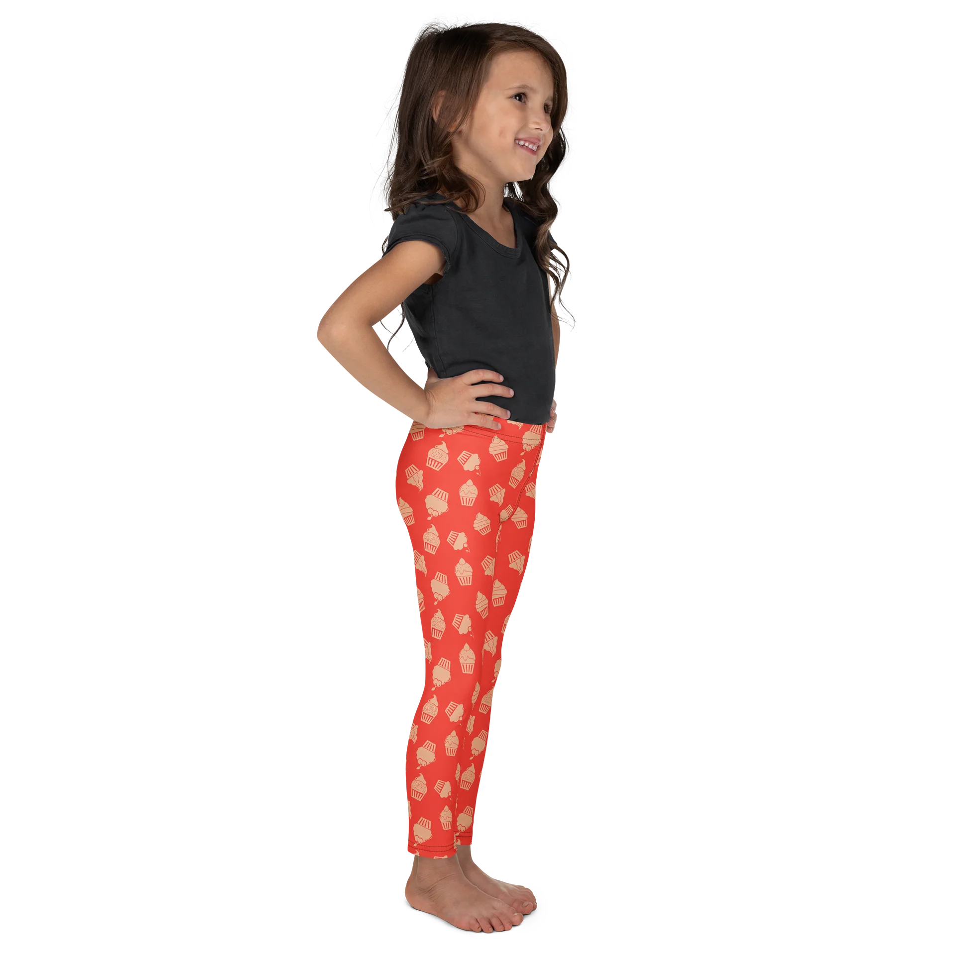 Adorable Pink Cupcakes Pattern Kids Leggings product image (4)