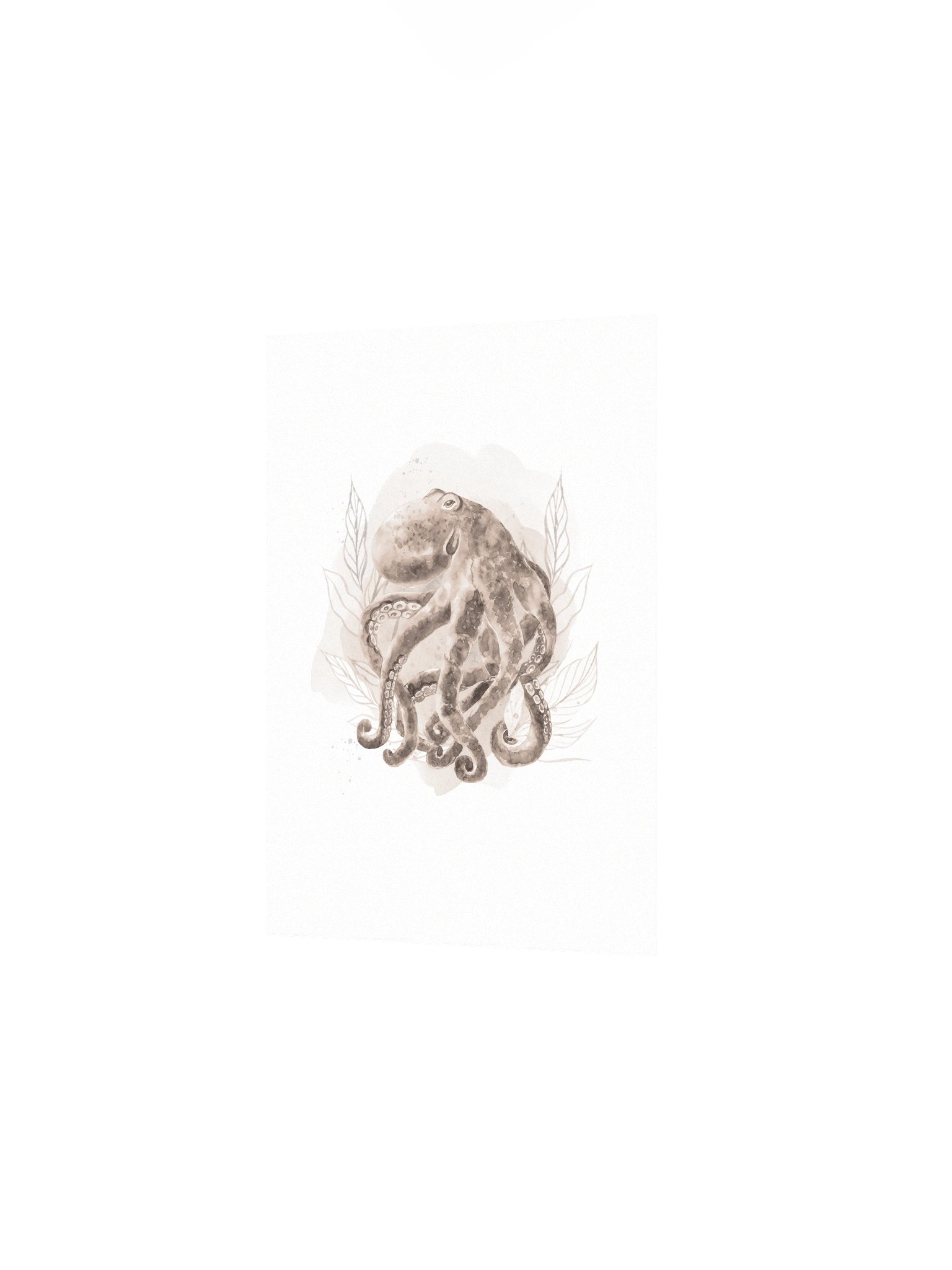 Inky Octopus Sepia Toned Print product image (4)