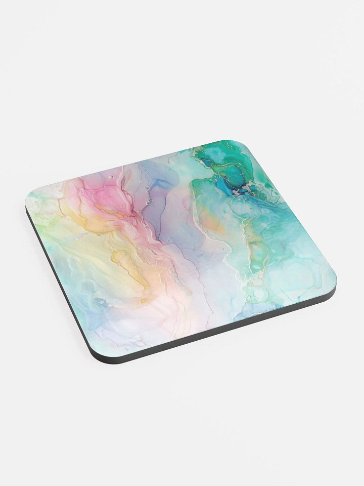 Multicolor Alcohol Ink Glossy Cork Coaster by Treasure Pie product image (1)